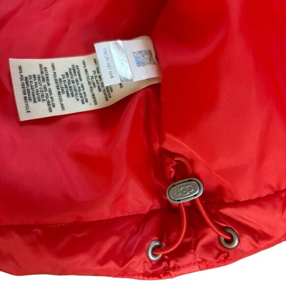 UGG Ronney Cropped Puffer Jacket Coat Womens Size Large Red - Picture 9 of 16